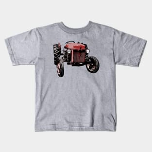 Rustic Farming Red Vintage Farm Tractor Kids T-Shirt